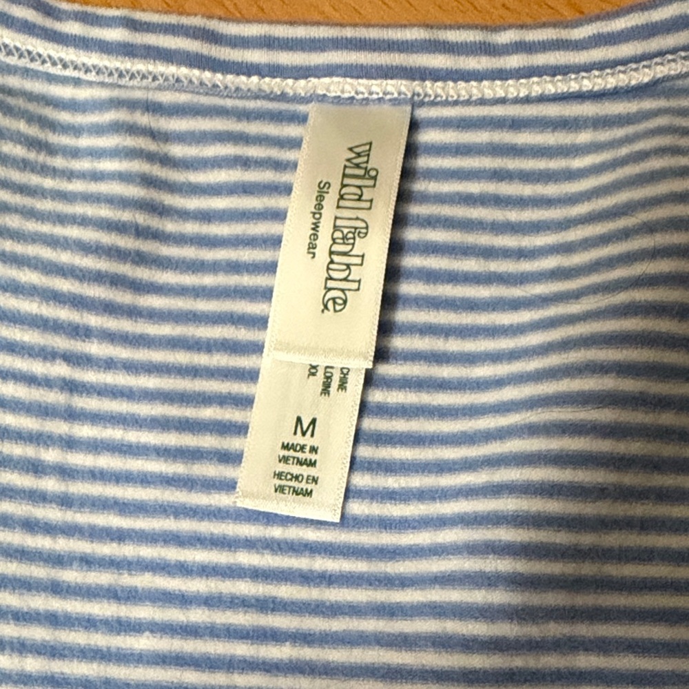 Wild Fable Women’s Blue Striped Cotton Tank & Shorts Sleep Set - Picture 4 of 8